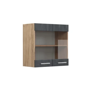 Szklana szafka kuchenna R-Line Czarny beton 60 cm Vicco
