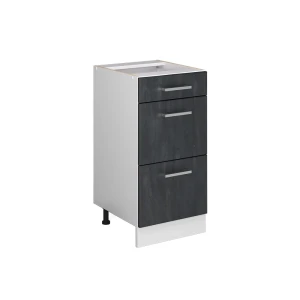 Küchenunterschrank R-Line Schwarz Beton 40 cm ohne Arbeitsplatte Vicco