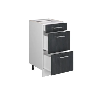 Küchenunterschrank R-Line Schwarz Beton 40 cm ohne Arbeitsplatte livinity®