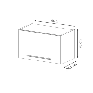 Hängeschrank Fame-Line Dunkelblau Hochglanz 60 cm Flach Vicco