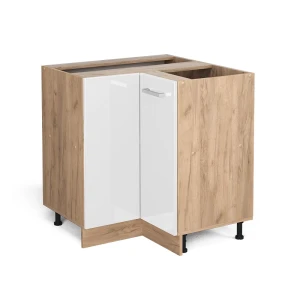 Eckunterschrank R-Line Weiß Hochglanz 75.6 cm ohne Arbeitsplatte Vicco