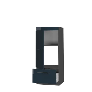 Mikrowellenschrank Fame-Line Dunkelblau Hochglanz 60 cm livinity®