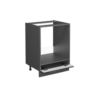 Herdumbauschrank Fame-Line Dunkelblau Hochglanz 60 cm ohne Arbeitsplatte livinity®