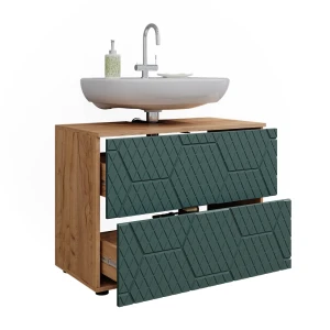 Vaskeskab  Irma Grøn 80 x 58.6 cm med 2 skuffer Vicco