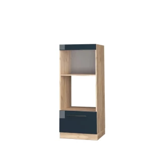 Szafka do mikrofalówki Fame-Line Ciemnoniebieski wysoki połysk 60 cm otwarty Vicco
