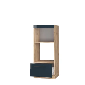 Mikrowellenschrank Fame-Line Dunkelblau Hochglanz 60 cm offen livinity®