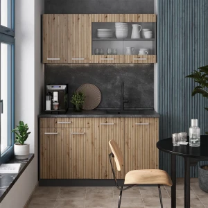 Singleküche R-Line Artisan Eiche/Anthrazit 140 cm , AP Anthrazit livinity®
