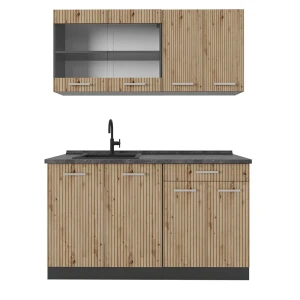 Singlekøkken R-Line Artisan eg/antracit 140 cm , BP Antracit Vicco