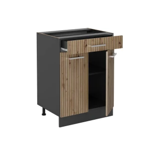 Küchenunterschrank R-Line Artisan-Eiche 60 cm mit Schublade, ohne Arbeitsplatte livinity®