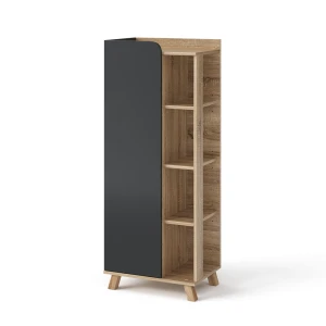 Midiskab Karen Sonoma/antracit 50 x 128 cm med dør og åbne rum Vicco