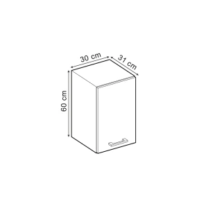 Hängeschrank R-Line Schwarz Beton 30 cm Vicco