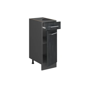 Küchenunterschrank R-Line Schwarz Beton 30 cm ohne Arbeitsplatte livinity®