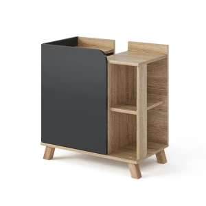 Vaskeskab til håndvask Karen Sonoma/antracit 60 x 65 cm med dør og åbne rum Vicco
