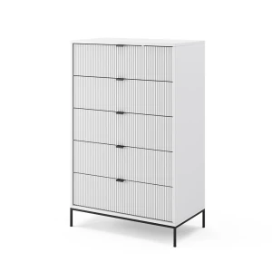 Kommode Eliza Hvid 76 x 120 cm med 5 skuffer Vicco