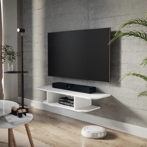 Tv-Schrank Lorio Weiß 105 x 18.2 cm offene Fächer livinity®