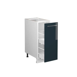 Apothekerschrank Fame-Line Dunkelblau Hochglanz 30 cm ohne Arbeitsplatte livinity®