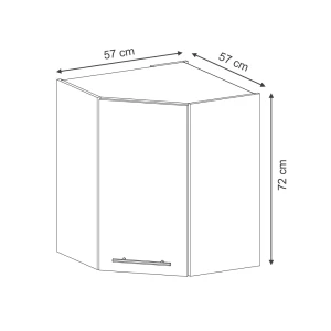 Eckhängeschrank Fame-Line Dunkelblau Hochglanz 57 cm Vicco
