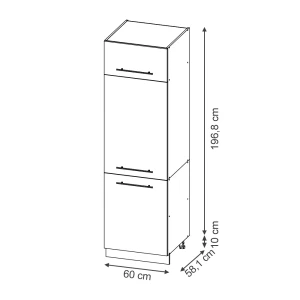 Kühlumbauschrank Fame-Line Dunkelblau Hochglanz 60 cm Vicco