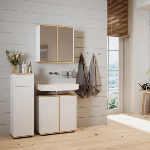 Midischrank Didi Weiß/Artisan 30 x 97 cm mit Schublade livinity®