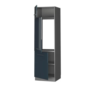 Kühlumbauschrank Fame-Line Dunkelblau Hochglanz 60 cm livinity®