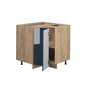 Eckunterschrank Fame-Line Dunkelblau Hochglanz 80.5 cm ohne Arbeitsplatte livinity®