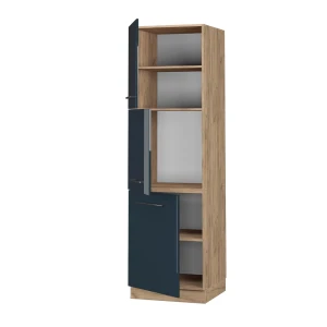 Herdumbauschrank Fame-Line Dunkelblau Hochglanz 60 cm livinity®