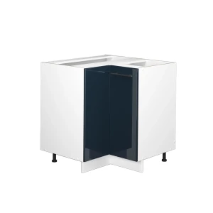 Meuble d'angle Fame-Line Bleu foncé brillant 80.5cm sans PT Vicco