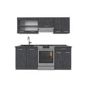 Cuisine R-Line Noir Béton/Anthracite 200cm sans PT Vicco