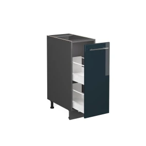 Apothekerschrank Fame-Line Dunkelblau Hochglanz 30 cm ohne Arbeitsplatte livinity®