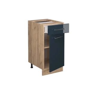 Küchenunterschrank Fame-Line Dunkelblau Hochglanz 40 cm ohne Arbeitsplatte livinity®