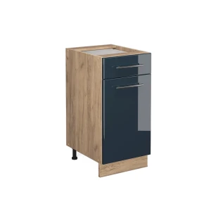 Meuble cuisine Fame-Line Bleu foncé brillant 40cm sans PT Vicco