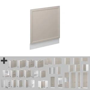 Frontblende Fame-Line GrauBeige 60 cm ohne Arbeitsplatte livinity®