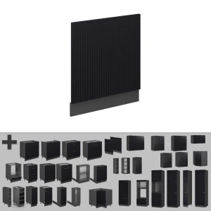 Frontblende Fame-Line Schwarz gestreift 60 cm ohne Arbeitsplatte livinity®