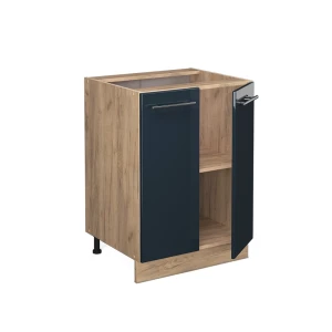Küchenunterschrank Fame-Line Dunkelblau Hochglanz 60 cm ohne Arbeitsplatte livinity®