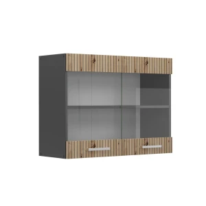 Küchenglasschrank R-Line Artisan-Eiche 80 cm Vicco