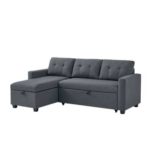 Sofa L-form Campina Grå 226 x 163 cm med søvnfunktion Vitalispa