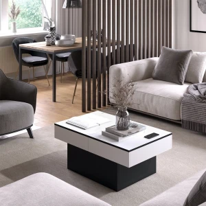 Couchtisch Boto Schwarz 95 x 58 cm Ausziehbar livinity®