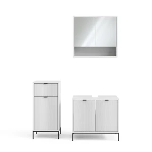 Badeværelsesmøbelsæt  Eliza Hvid 3 stykker, med midi-kabinet Vicco
