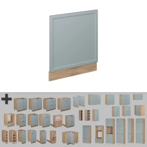 Frontblende Fame-Line Hellblau-grau 60 cm ohne Arbeitsplatte livinity®