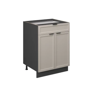 Küchenunterschrank Fame-Line GrauBeige 60 cm mit Schublade, ohne Arbeitsplatte Vicco
