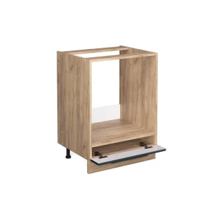 Herdumbauschrank Fame-Line Dunkelblau Hochglanz 60 cm ohne Arbeitsplatte livinity®