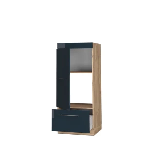 Mikrowellenschrank Fame-Line Dunkelblau Hochglanz 60 cm livinity®