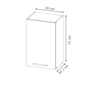 Hängeschrank Fame-Line Schwarz gestreift 30 cm Vicco