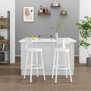 Barhocker Caracas Weiß 34 x 102 cm 2er Set livinity®