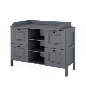 Table à langer Ajaton Gris 133x98.4cm avec 4 tiroirs Vitalispa