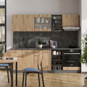 Küchenzeile R-Line Artisan Eiche/Anthrazit 240 cm , AP Eiche livinity®
