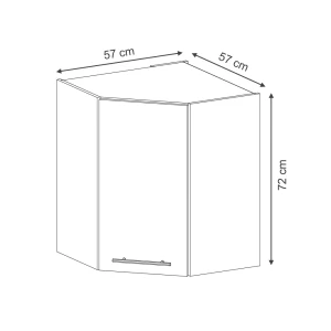 Eckhängeschrank Fame-Line Schwarz gestreift 57 cm Vicco
