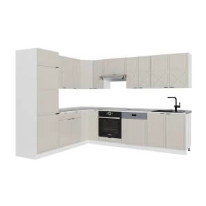 Hjørnekøkken Fame-Line Grå/beige/hvid 287 x 46 cm uden bordplade Vicco