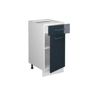 Küchenunterschrank Fame-Line Dunkelblau Hochglanz 40 cm ohne Arbeitsplatte livinity®