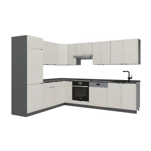 Cuisine en angle Fame-Line GrisBeige/Anthracite 287x60cm , PT Anthracite Vicco